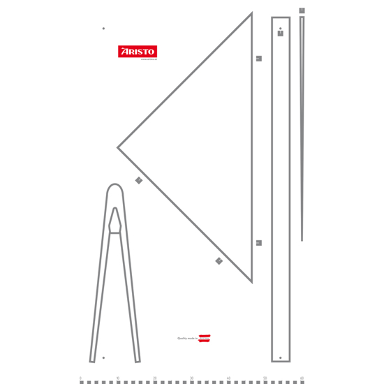 Tavle plate 60x100 tom for linjaler, pekestokk, passer.