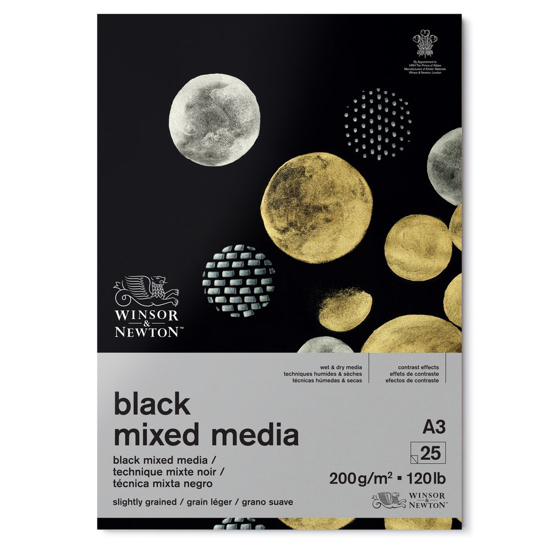Blokk WN Black Mixed Media, blokk, 200g, 25 ark, A3