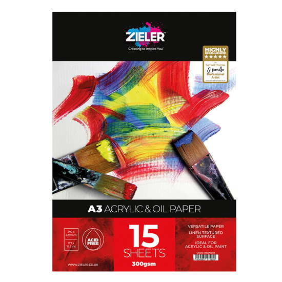 Zieler Acrylic & Oil Pad 300g, A3, 15 ark