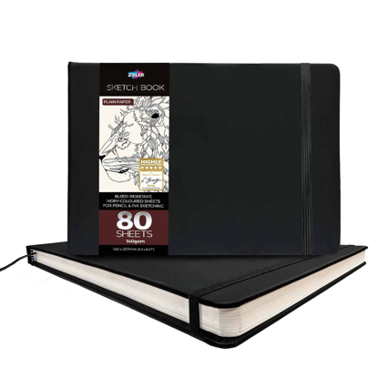 Zieler Black Sketch Book A5 Landskap (21x14 cm)